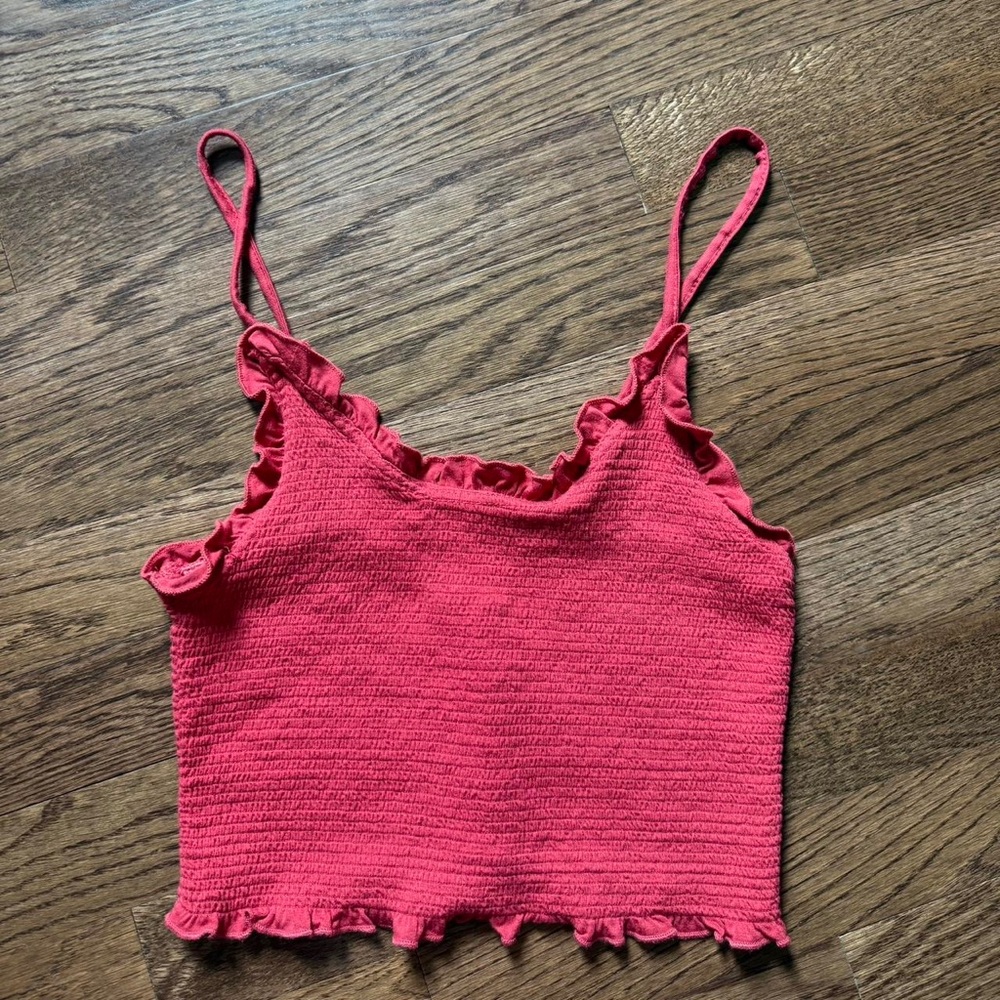 Ruffled Pink Crop Top